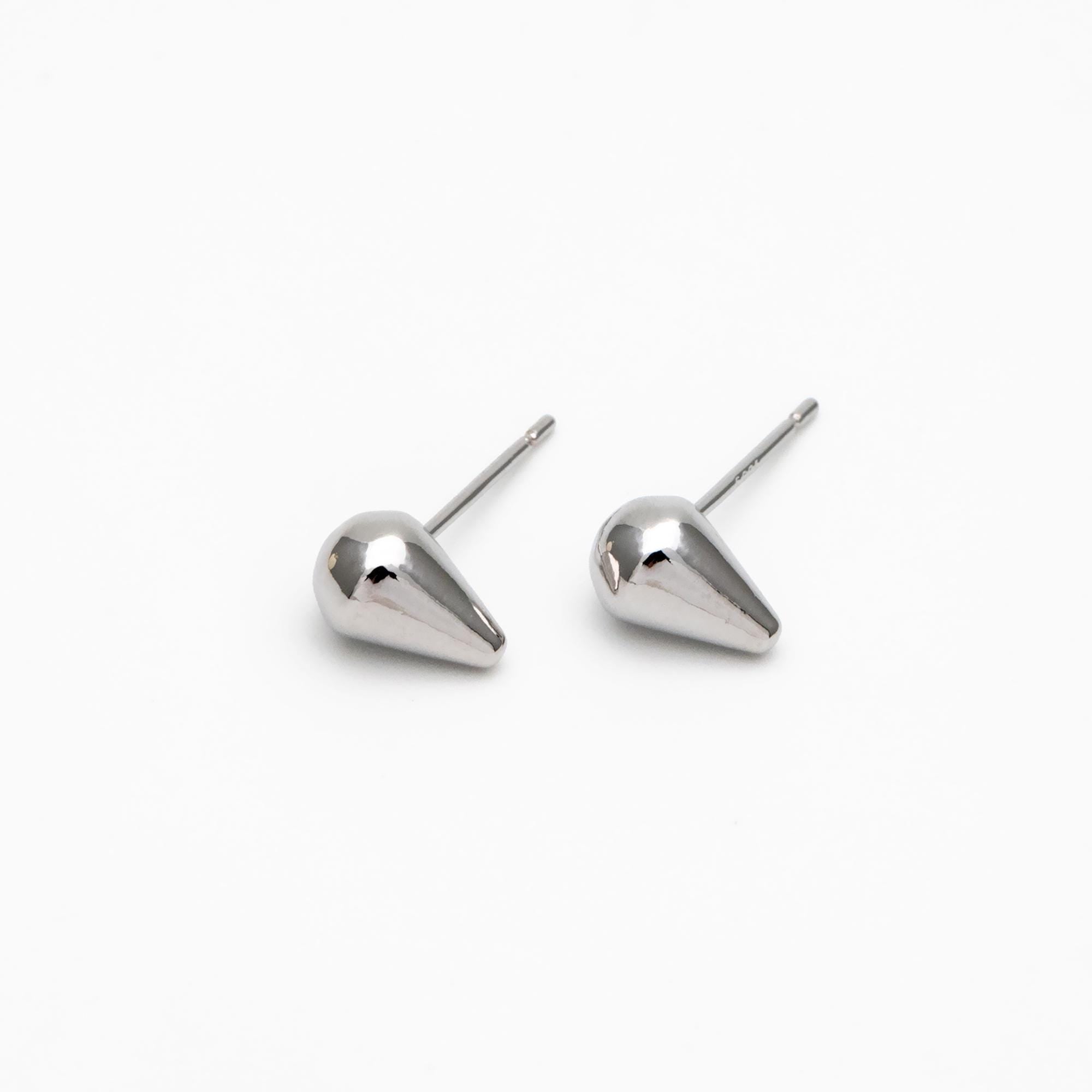 10pcs Gold/ Silver Teardrop Earrings, 18K Gold/ Rhodium Plated Brass, Water Drop Stud Earrings (GB-4544)
